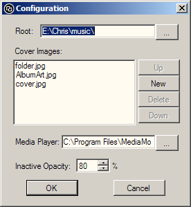 Random album chooser configuration dialog